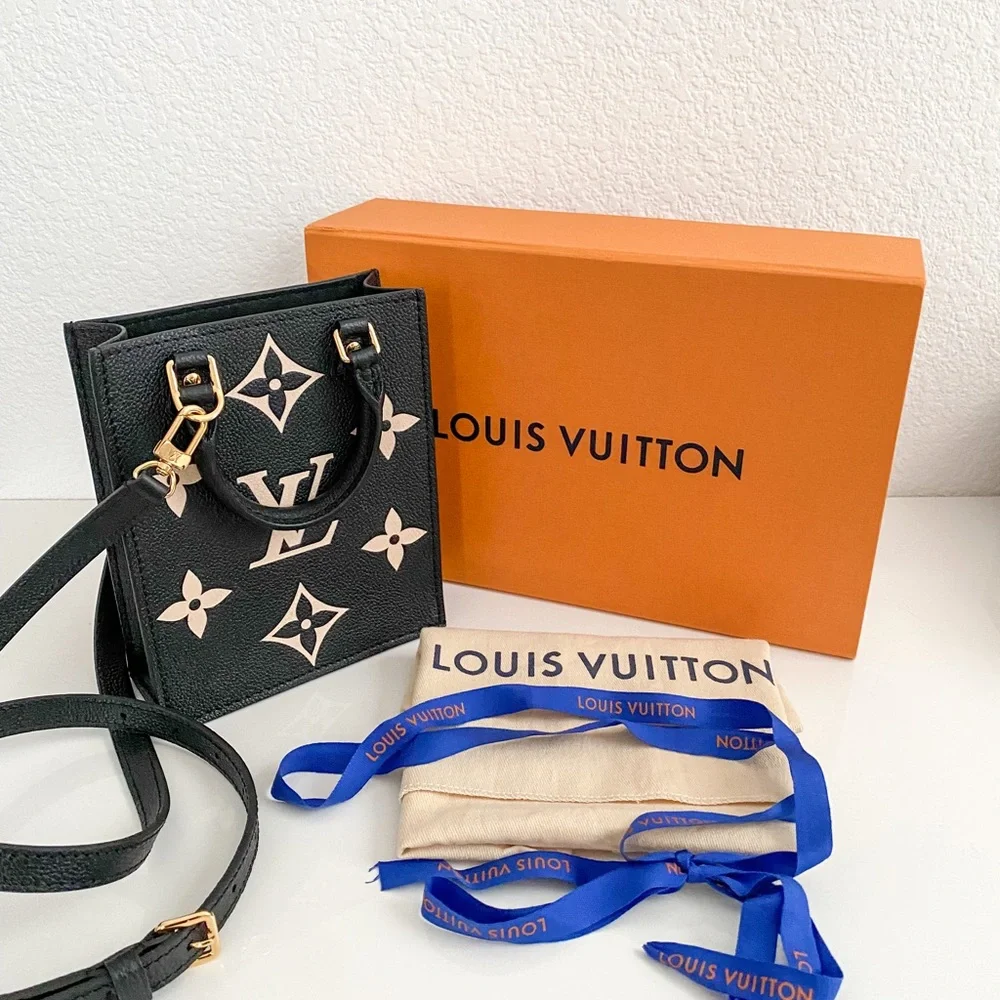 Louis Vuitton Petit Sac Plat in Black/Beige Monogram Empreinte Leather - Picture 5 of 9